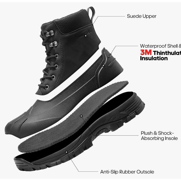 Nortiv 8 Men's Single Amputee Left Boot Only Waterproof Lightweight Black Sz 11 - Picture 14 of 14